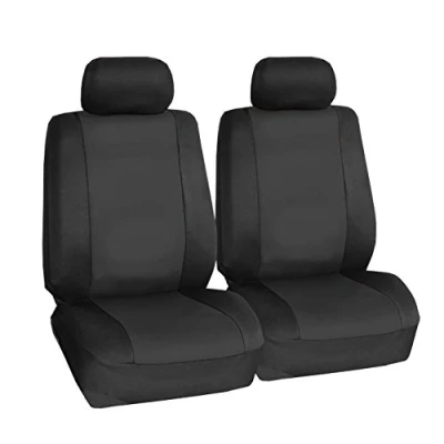 Image of Carseatcover uk® LEATHERETTE Airbag Friendly FRONT PAIR of Car Seat Covers BLACK