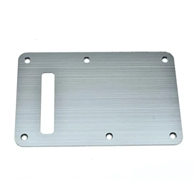 Image of KAISH 6 Hole Metal Aluminum Anodized Modern Style ST/Strat Back Plate Tremolo Trem Cavity Cover for USA/Mexico Stratocaster/Strat Silver