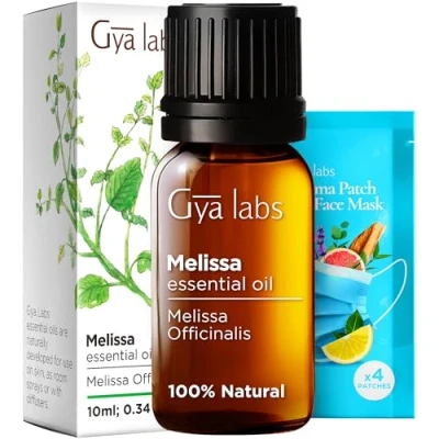 Image of Gya Labs Melissa Essential Oil for Diffuser Natural Skin, DIY, Aromatherapy Sweet &amp; Herbaceous Scent 100% (10ml)