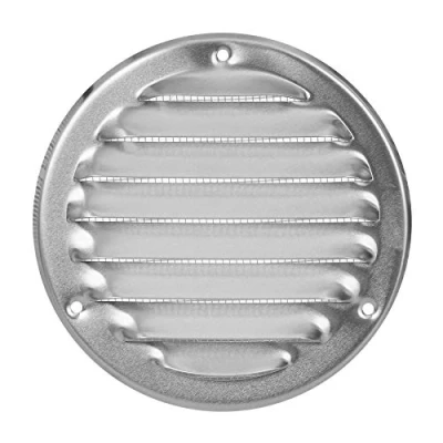 Image of Aluminium Round Air Vent Grille 100mm / 140mm with Fly Screen Circle Flat Duct Cover.