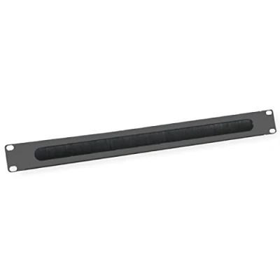 Image of VALUE 19 inch cable guide 1 HE with brush seal, RAL 9005 jet black