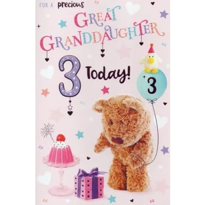 Image of For A Special Great Granddaughter on Your 3rd Birthday Card