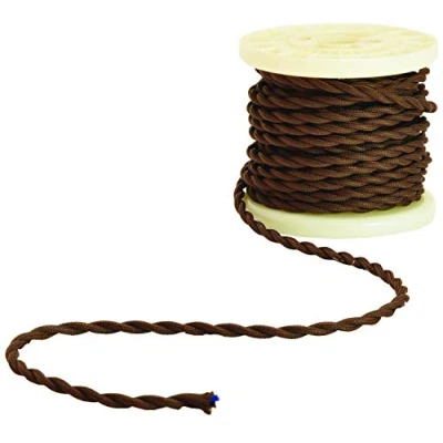 Image of Lyyt Decorative Braided Mains Cable 2 Core Brown