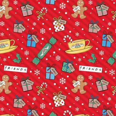 Image of Danilo Promotions Friends Christmas Wrapping Paper, 4 Sheets Tags