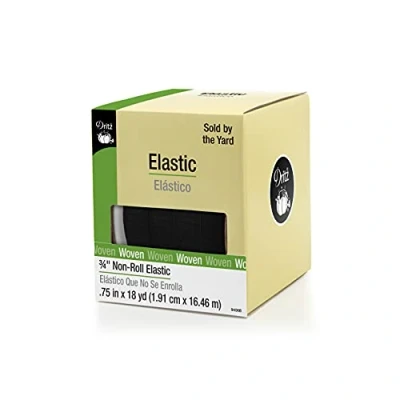 Image of Dritz Non Roll Elastic 3/4 x 18yd Black, Inch by 18 Yard