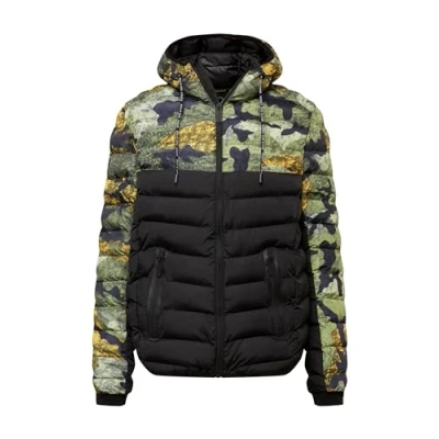 Image of Brave Soul Bravesoul Mens Puffer Jacket Winter Hooded Zip Coat Black Size Large