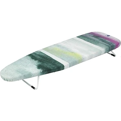 Image of Brabantia Table Top Ironing Board Size S (95 x 30cm) Compact Flat Folding Steam Iron Table, Ideal for Apartments &amp; Caravans (Morning Breeze)
