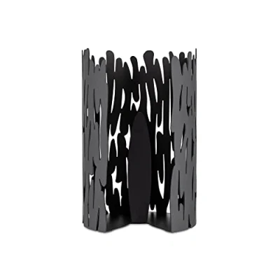 Image of Alessi BM04 B Kitchen Roll Holder Steel Coloured with Epoxy Resin, Black, 15.5 x 24 cm