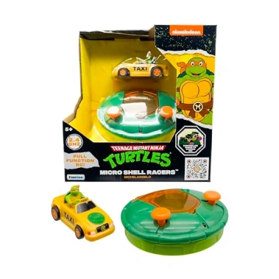 Image of Teenage Mutant Ninja Turtles MICRO SHELL RACERS RC MICHAELANGELO, 3 2.4 GHz vehicle built for speed with classic inspired design featuring the AGE 5+