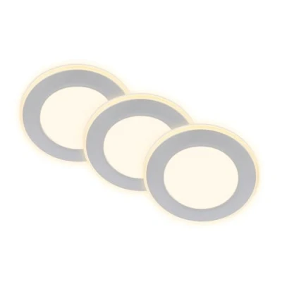 Image of Briloner LED recessed light Gima, matt chrome, 3,000 K, set of 3