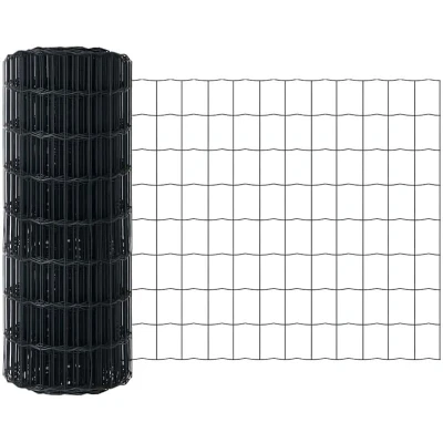 Image of vidaXL Euro Fence Grey 0.6x10 m Steel