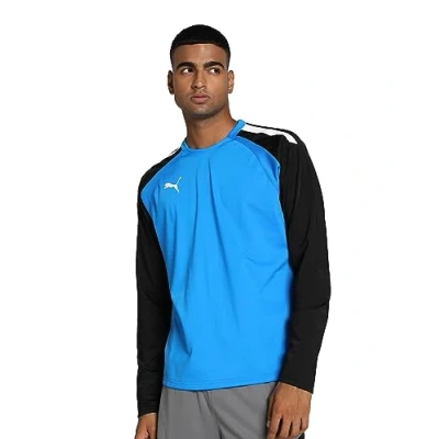 Image of Puma Men&#039;s TeamLIGA Training Sweat Sweater, Electric Blue Lemonade Black, XL