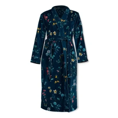 Image of Women shawl bathrobe pip studio les fleurs blue m