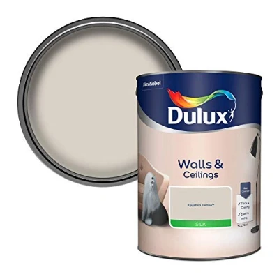 Image of Dulux Walls &amp; Ceilings Silk Emulsion Paint Egyptian Cotton 5L
