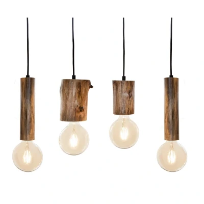 Image of Tronco Bar Pendant Ceiling Light Black 4x E27