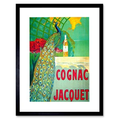Image of Wee Blue Coo Ad Cognac Drink Beverage Peacock Colourful Framed Art Print Picture F12X054