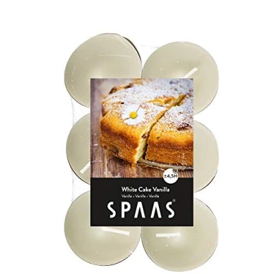 Image of Spaas 10 x 12 Scented Tealights in Flatpacks, ± 4.5 Hours, White Cake Vanilla