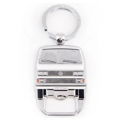 Image of BRISA VW Collection Volkswagen Keychain Ring Accessory Keyholder with Bottle Opener in T3 Bus Vanagon Design (White)