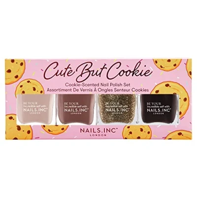 Image of Nails Inc Cute But Cookie Scented Nail Polish Set, 56ml