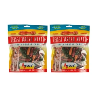 Image of Antos Mixed Brushes Vegetable Based Dog chews 2 Tubs of 50 (100 in total)