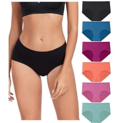 Image of wirarpa Underwear Women Cotton Ladies Knickers Comfortable Pants for Full Coverage Briefs 6 Pack Multicolour Size X Small
