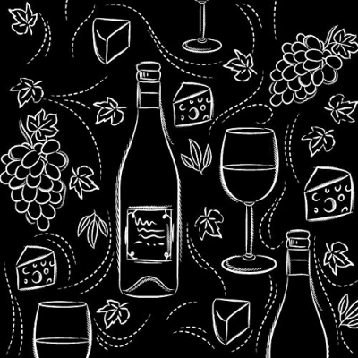 Image of 20 Lunch Napkins Wine and Cheese 33 cm