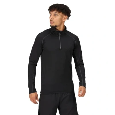 Image of Professional Men&#039;s Durable Stretch Half zip Midlayer Black, Size: S