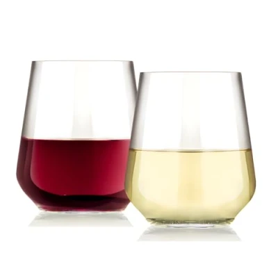 Image of AIOS BPA Free Tritan Unbreakable Stemless Wine/Water Glasses. Set of 6. Capacity 390ml