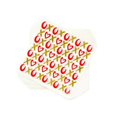 Image of Amscan 99088636 Valentines Day Red &amp; Gold XOXO Luncheon Napkins 16 Pack
