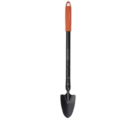 Image of BLACK+DECKER Garden Trowel Pointed Head Telescopic Handle 77 105 cm Heat Resistant Black