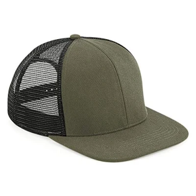 Image of Beechfield Original Flat Peak 6 Panel Trucker Retro Style Snapback