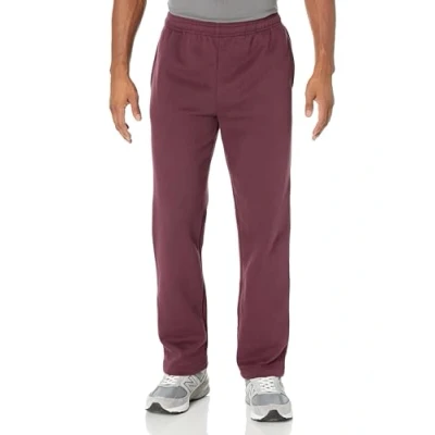 Image of Amazon Essentials Men&#039;s Fleece Open Bottom Joggers (Available in Big &amp; Tall), Burgundy, XS