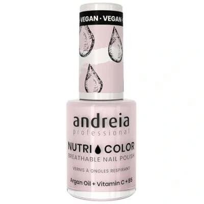 Image of Andreia Professional NutriColor Breathable Nail Polish Vegan and Cruelty Free DIY Art with Long Lasting Gloss Finish Colour NC27 Pinky White 10.5ml
