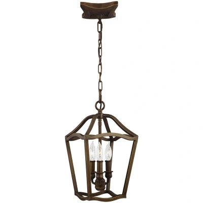 Image of Yarmouth 3 Light Pendant, Painted Aged Brass