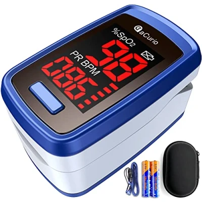 Image of [2024] aCurio Pulse Oximeter CE Approved UK, with Battery and Case Accurate Fast Blood Oxygen Monitor Finger Adults O2 Sat Saturation Meter