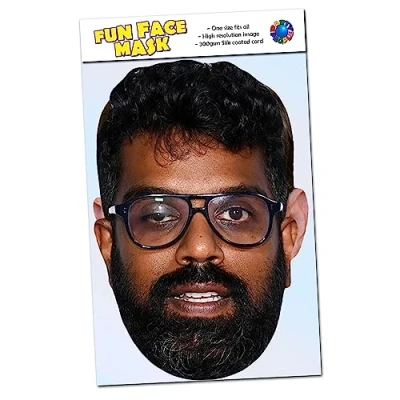 Image of Party People 1 x Romesh Ranganathan Celebrity Face Mask Ready To Wear R
