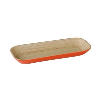 Image of Premier Housewares Kyoto Spun Bamboo Tray 3 x 30 12 cm, Orange