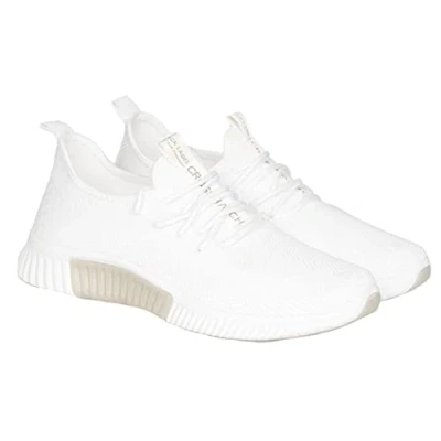 Image of Crosshatch New Mens Boys Trainers Lace up Lightweight Running Sports Gym Shoes Sneaker UK White 9