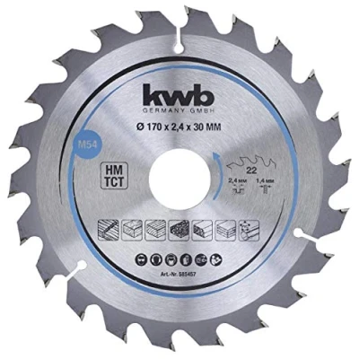 Image of kwb Circular Saw Blade 170 x 30 mm, Fast Cuts for Soft and Hardwood, Plywood, Chipboard