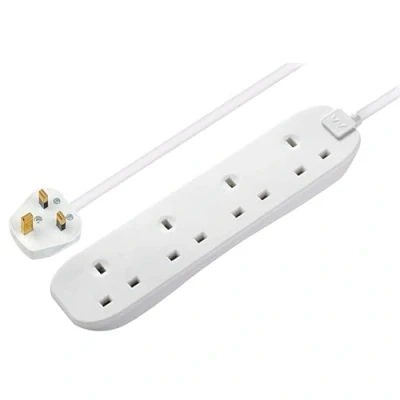 Image of Masterplug Four Socket Extension Lead, 5 Metre, White