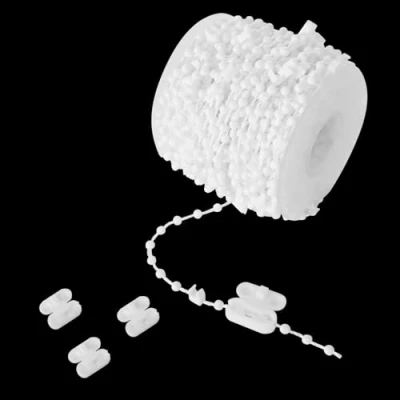 Image of ASelected 20 Meter 200 Clips vertical Blind Chain And 5 Pieces Cord Connector Bottom For 3.5 Inch or 89 Mm Slats