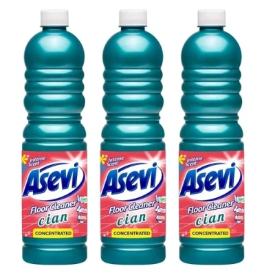 Image of Asevi Cian Floor Cleaner, Concentrated Formula, Intense Scent, 3 x 1L Deep Cleaning &amp; Fresh Fragrance for All Types Long Lasting Shine