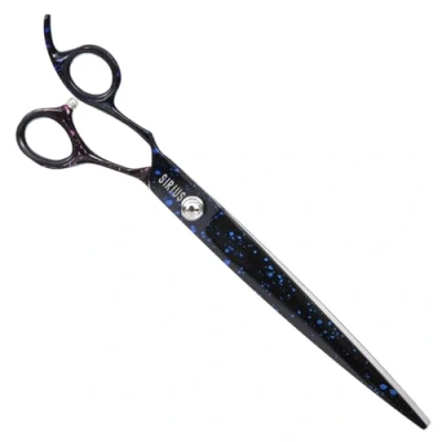 Image of GROOM Professional Sirius Left Handed Curved Dog Grooming Scissors Shears Ergonomic Design for Comfortable Handling 440C Japanese Steel Sharp Blades, 8.5 Inch