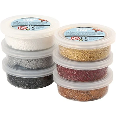 Image of Creativ 78810 6 x 14 g Foam Clay Assorted Natural Colours, Metallic