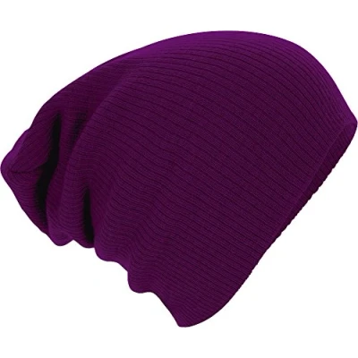 Image of Beechfield Slouch Beanie Knitted Beanie, Burgundy, One Size