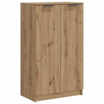 Image of vidaXL Shoe Cabinet Cupboard Rack Shelf Artisan Oak Engineered Wood 59x35x100.5cm