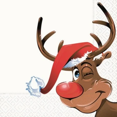 Image of 20 Napkins Rudolph / Reindeer Winter Christmas 33 x cm