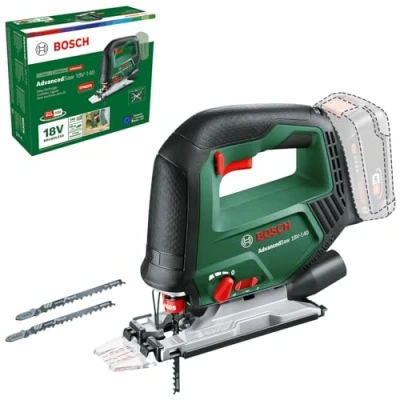 Image of Bosch Cordless jigsaw AdvancedSaw 18V 140 (Pendulum function; Brushless motor; Cutting Depth in Wood/Steel/Alu: mm/10mm/20mm; 3 x blades; System; without Battery and Charger; carton)