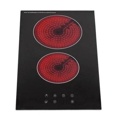 Image of SIA CERH31BL Black 30cm 2 Burner Domino Ceramic Electric Hob With Touch Control