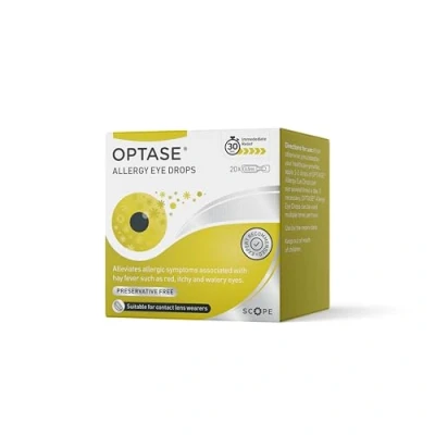Image of Optase Allergy Eye Drops A Unique Formulation for Hayfever and Allergic Symptoms Such as Red, Itchy &amp; Watery Eyes 20 Single 0.5ml Doses